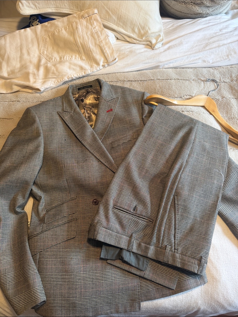 Ted Baker Men's Glen Plaid Suit Blazer & Trousers - Gray